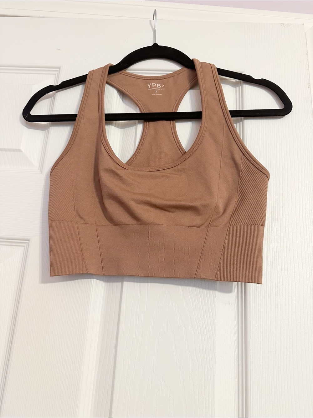 YPB (A&F) Brown Neutral Razorback Sports Bra
